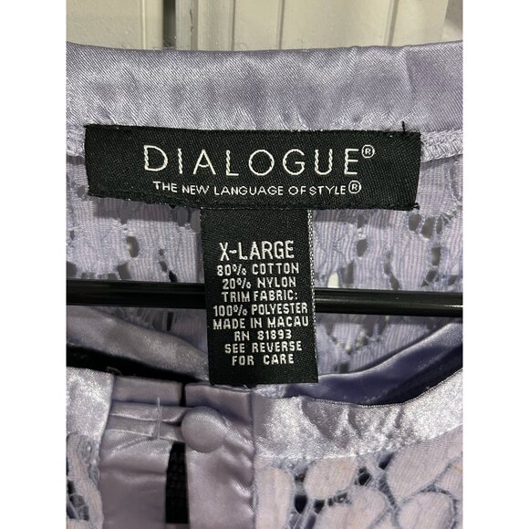 Vintage Dialogue Button Front Cardigan and Tank Set Lavender Sz XL Satin Trim - Picture 5 of 13